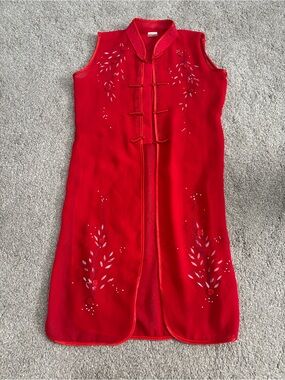 Silver Dragon Red Sleeveless top